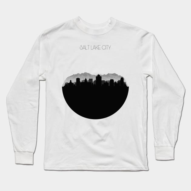 Salt Lake City Skyline Long Sleeve T-Shirt by inspirowl